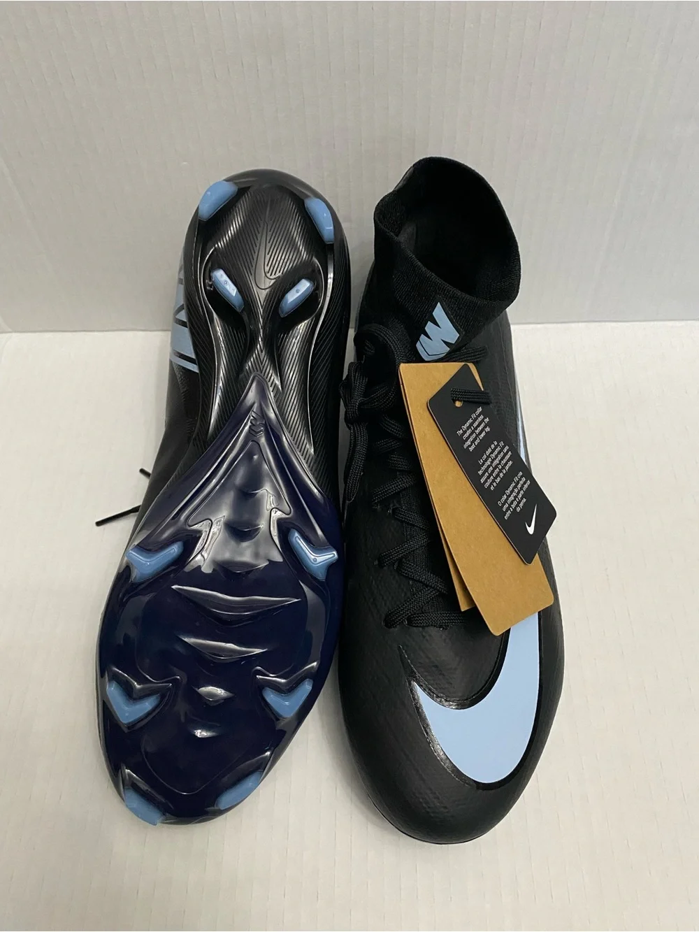 Nike Men’s Black/Light Blue Air Zoom Soccer Cleats